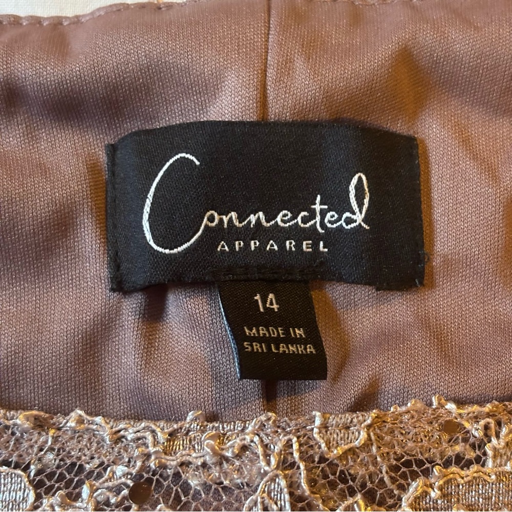 Connected Apparel NWT Womens Sz 14 Lace Overlay Sequined Cocktail Party Dress - Picture 7 of 13